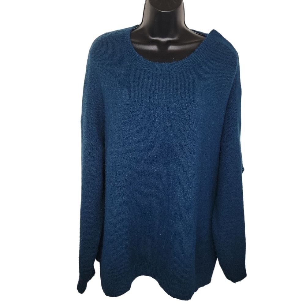 Leith snap shoulder crewneck sweater size Large